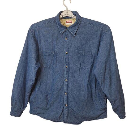 Wrangler Mens Shirt Jacket Shacket Size XL Sherpa Lined Heavy Western Pockets - Picture 4 of 13